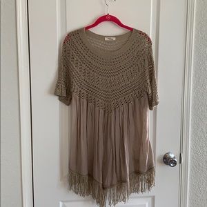 Knitted/cotton flowy shirt